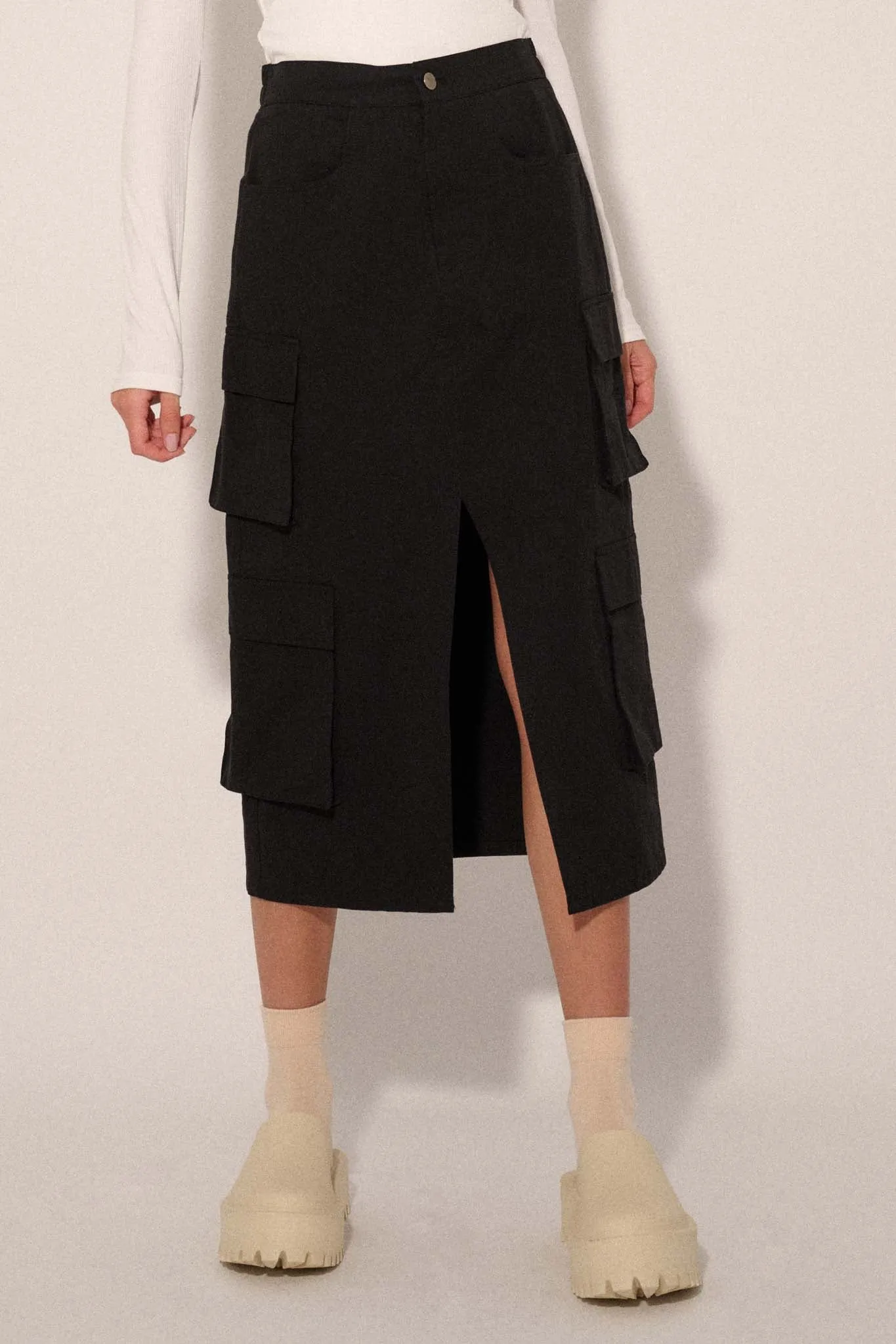 Practically Perfect Cargo Midi Pencil Skirt