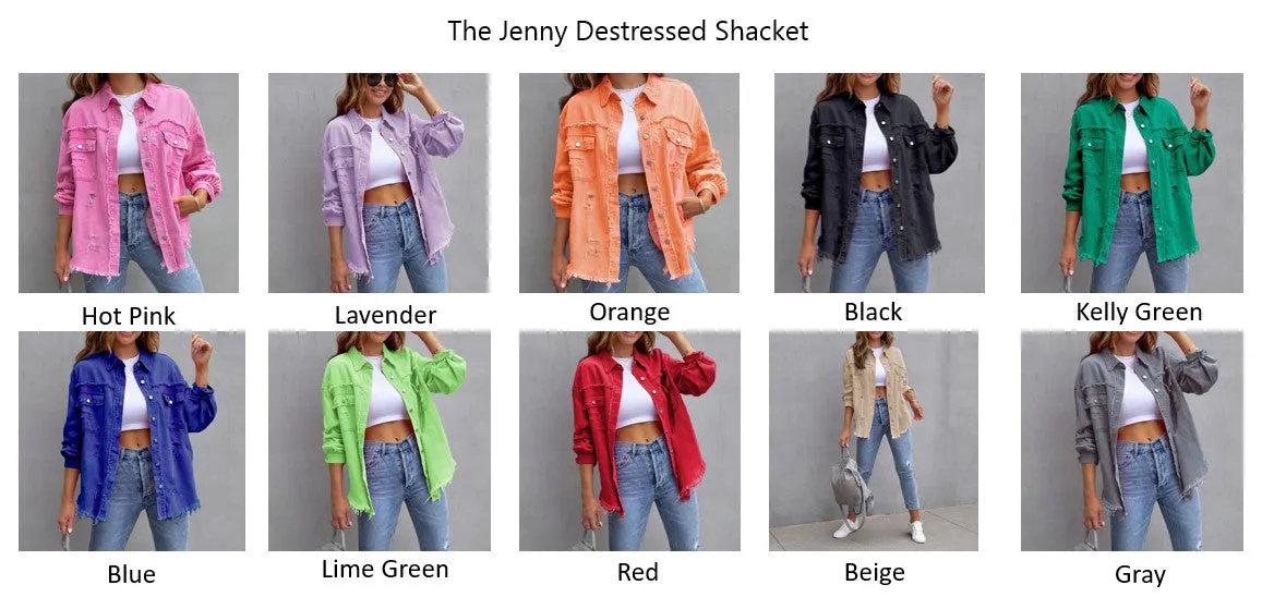 PREORDER: The Jenny Distressed Shacket BESTSELLER 12.9.24