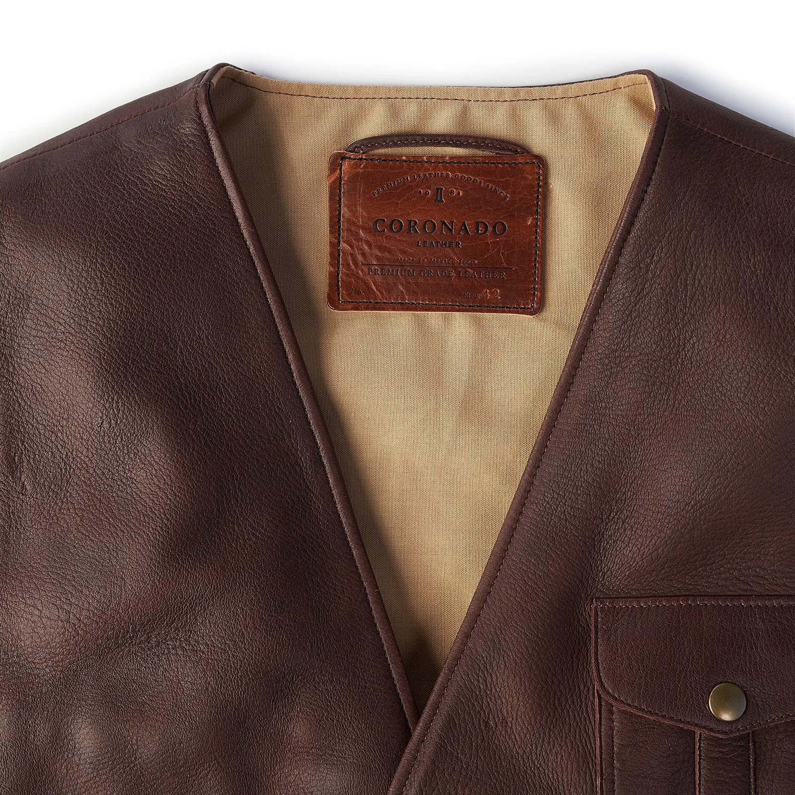 Preston Buckskin Vest | Brown