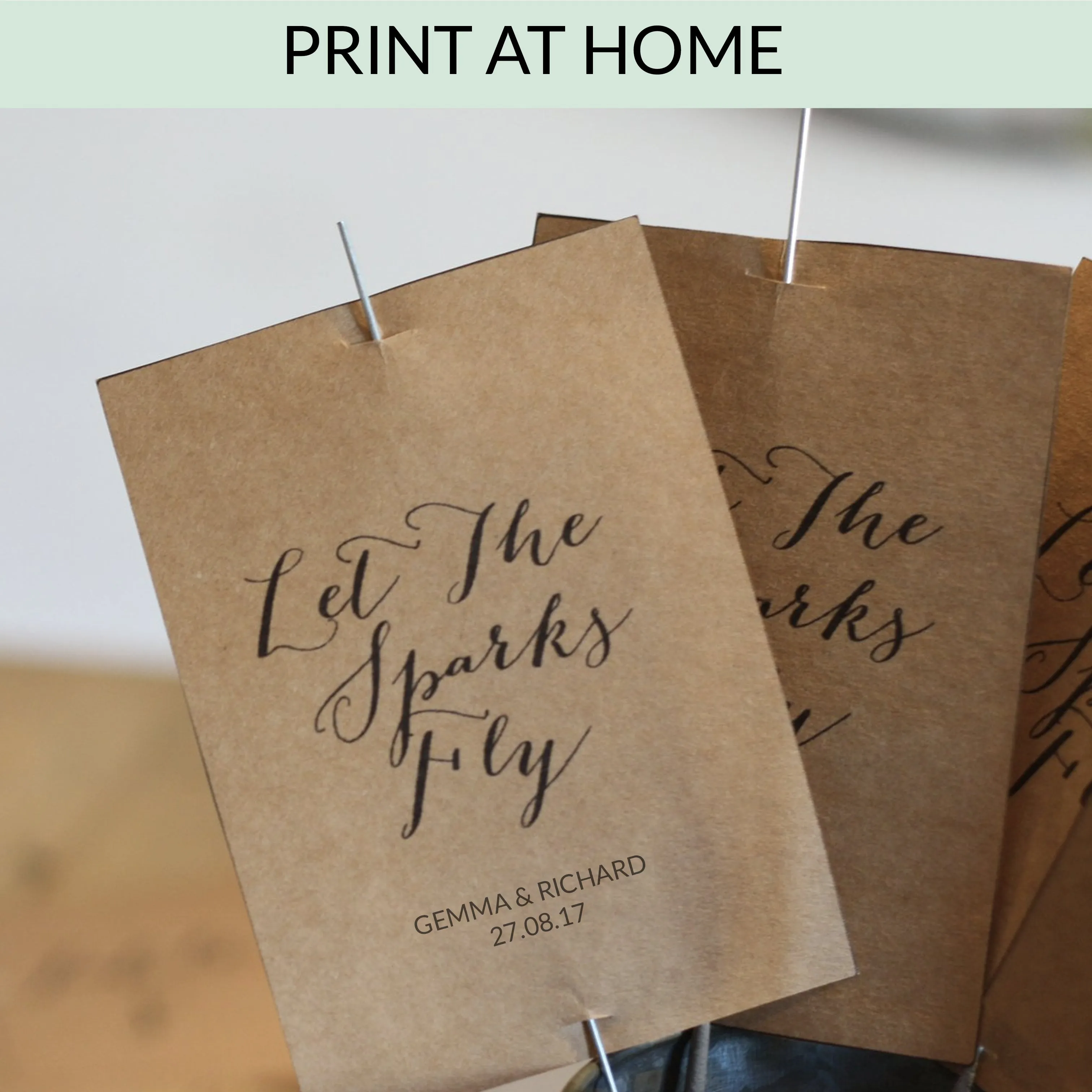 Printable: Let The Sparks Fly Sparkler Tags (personalised)