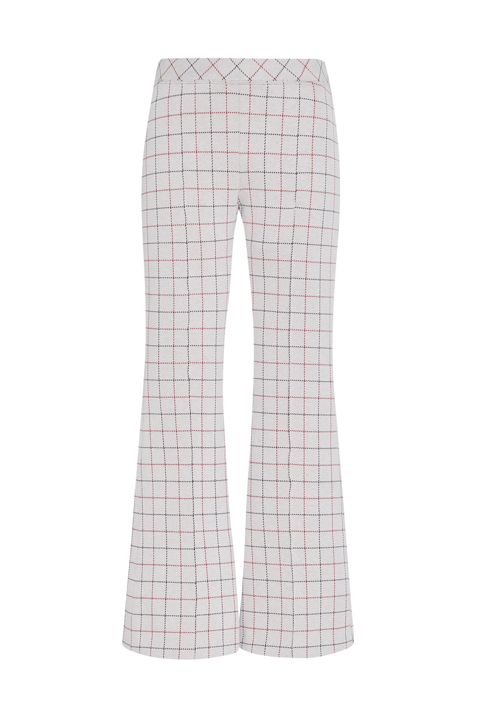 PULL ON CROPPED FLARE - STRIPED WINDOWPANE