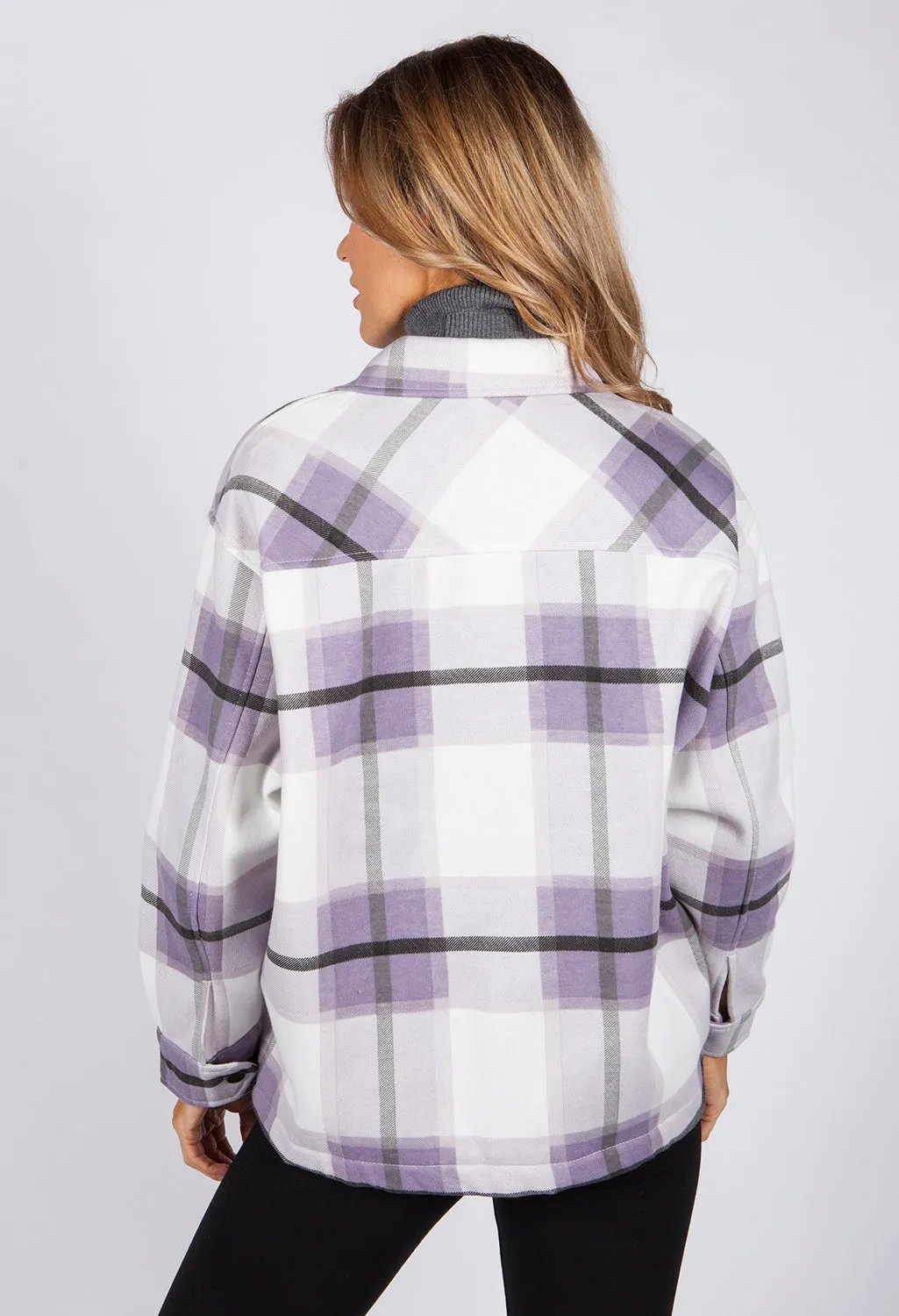 Purple Checked Shacket