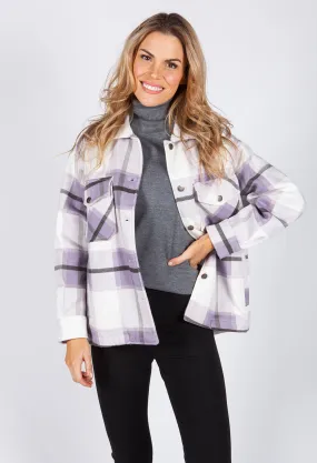 Purple Checked Shacket