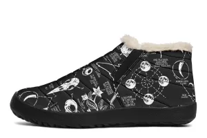 Raven Study Winter Sneakers - Warm & Easy Slip-On Shoes Lined with Vegan Wool with Anti-Slip Soles