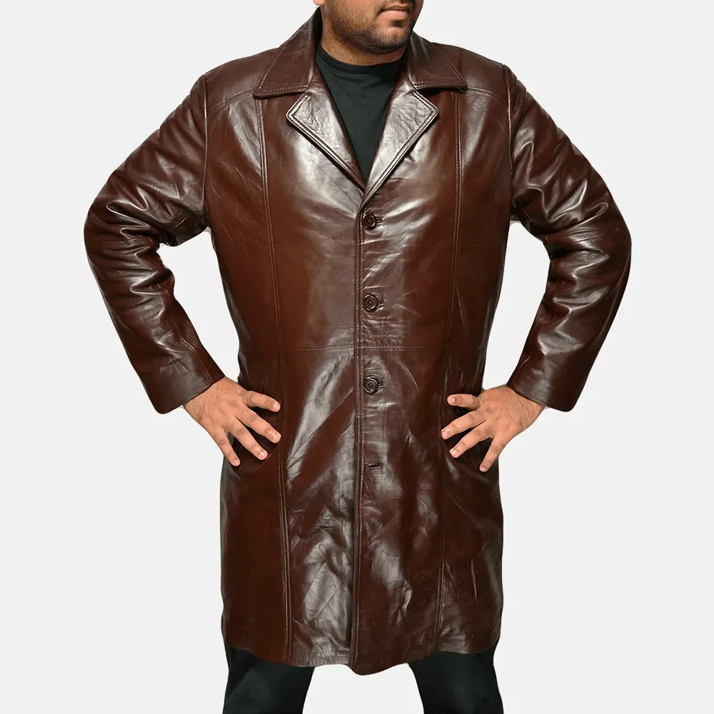 Rum Gum Brown Leather Coat