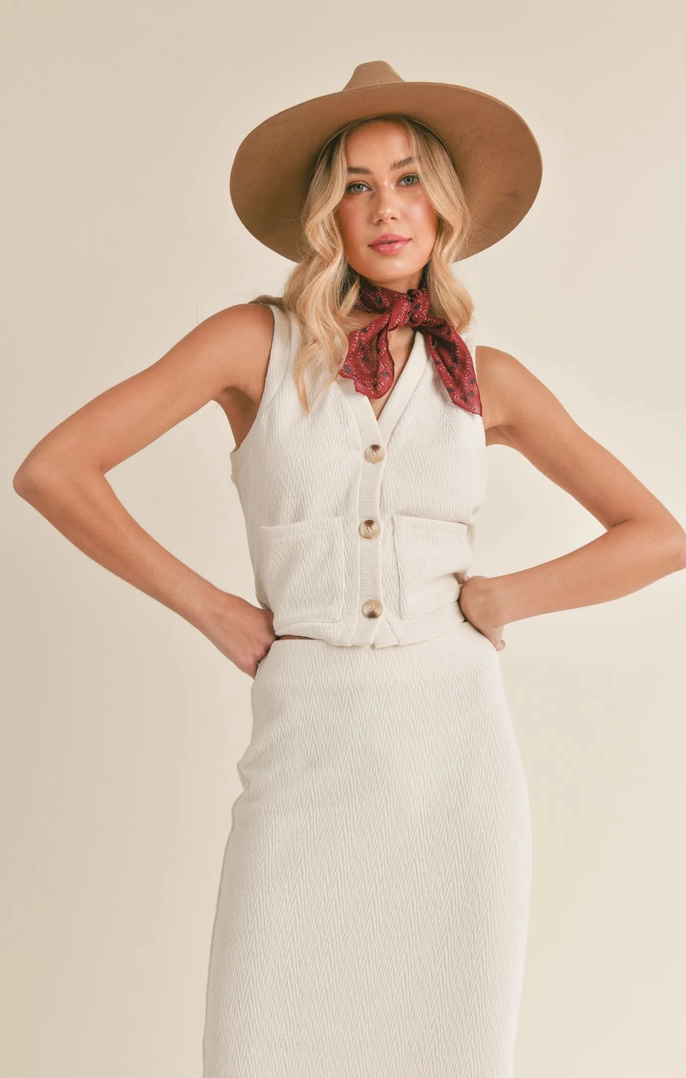 Sadie & Sage Mountain Air Buttoned Knit Vest