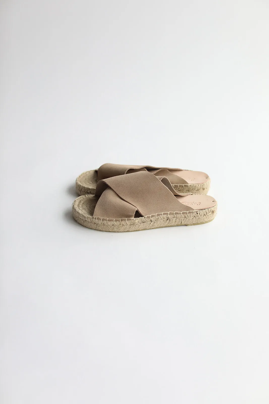 Sand Suede Cross Slider