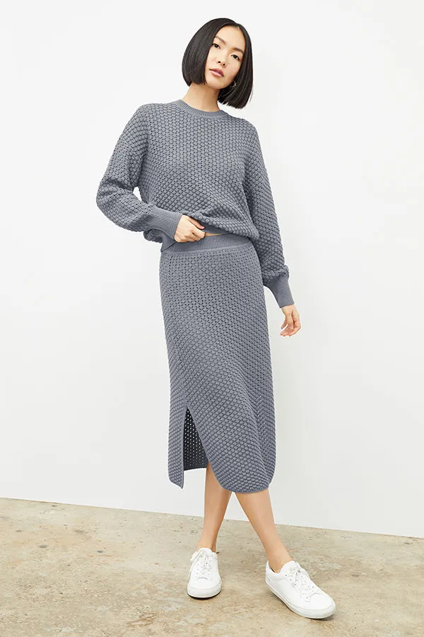 Senga Skirt - Popcorn Knit :: Flint Gray