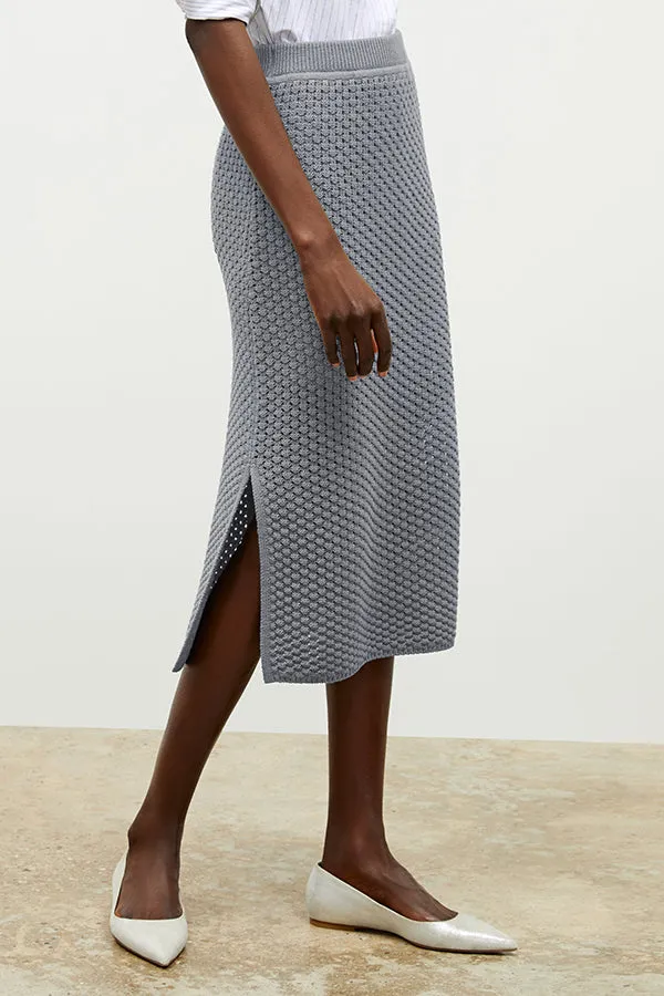 Senga Skirt - Popcorn Knit :: Flint Gray