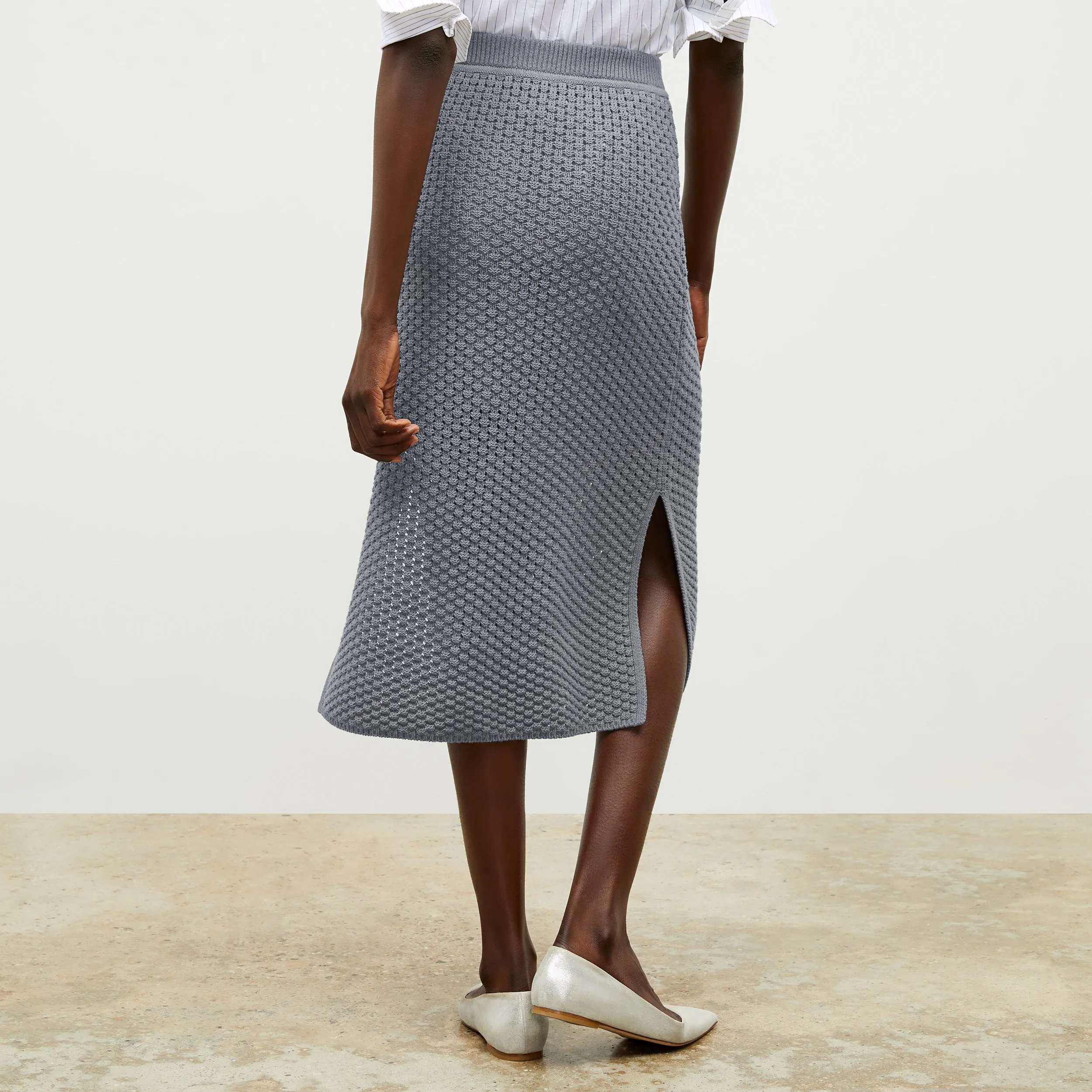 Senga Skirt - Popcorn Knit :: Flint Gray