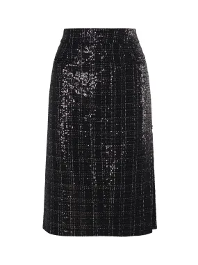 Sequined High Waist Pencil Skirt