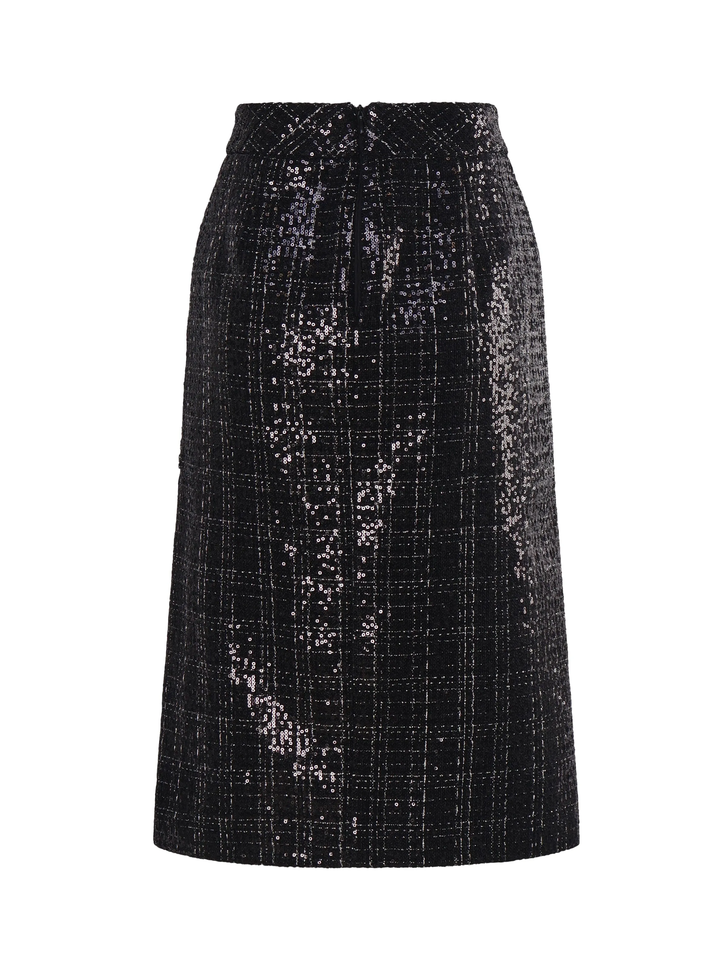 Sequined High Waist Pencil Skirt