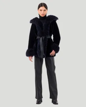 Shearling Lamb Reversible Jacket with Select Select Cashmere Goat Details