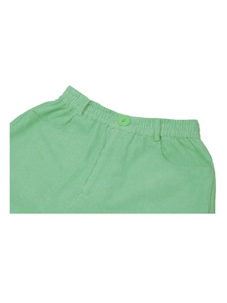 Simple Thin Solid Color Green Petal Flared Pants【s0000006572】