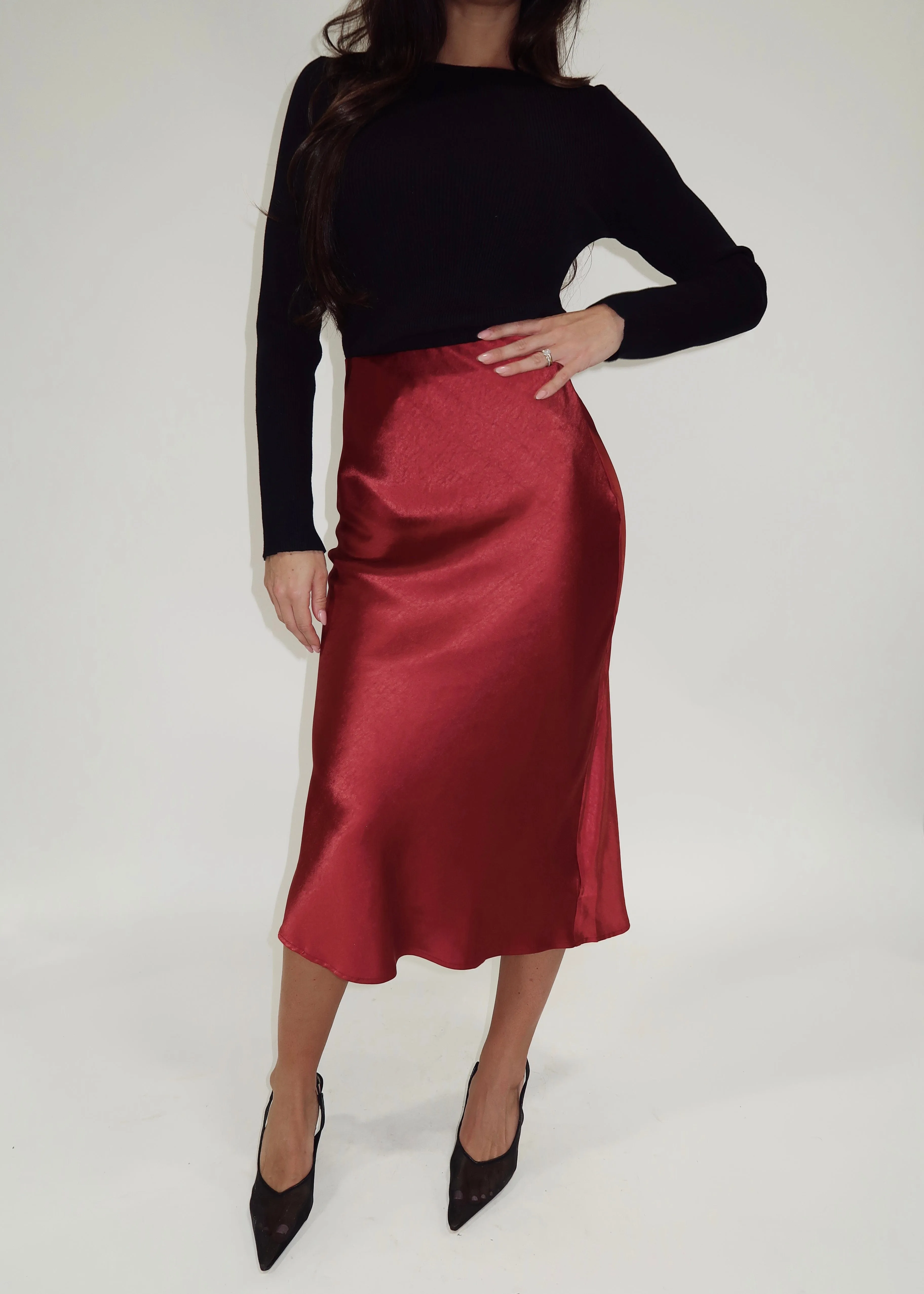 Sleek Satin Skirt