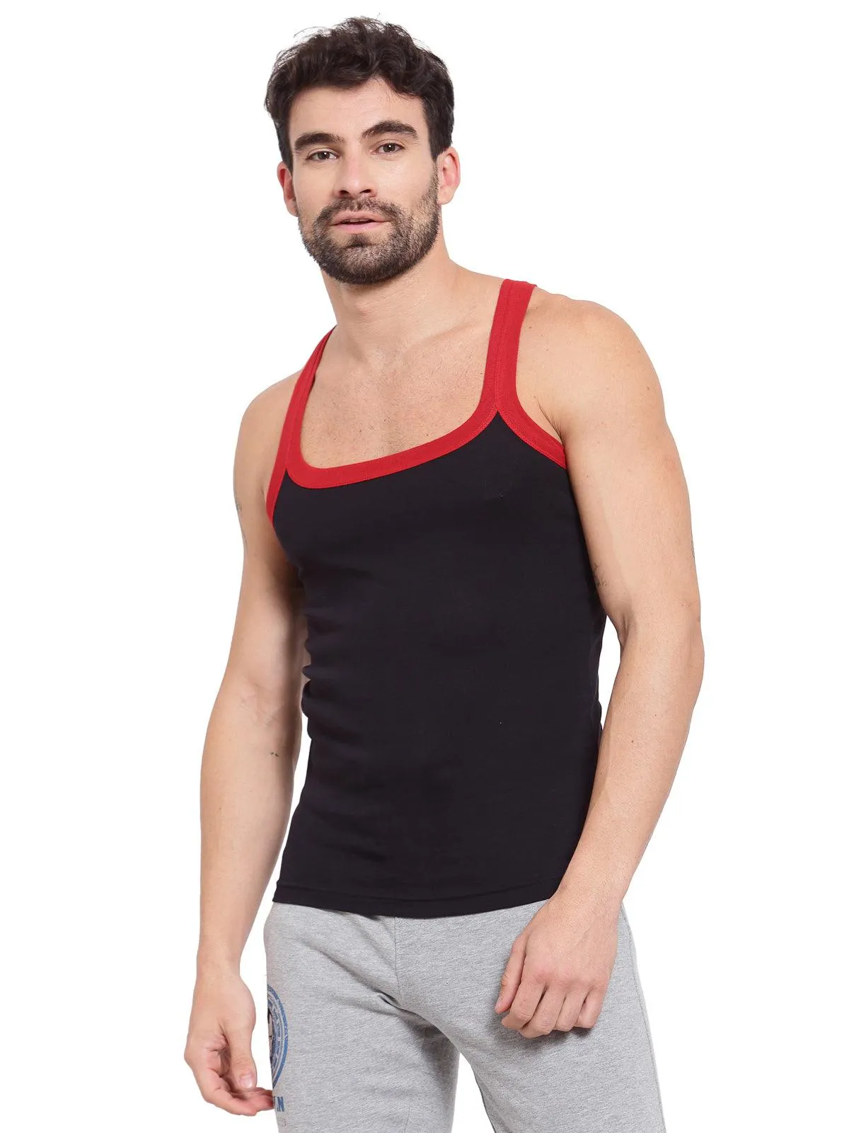 Sporto Men's 100% Cotton Gym Vest (Pack Of 2)