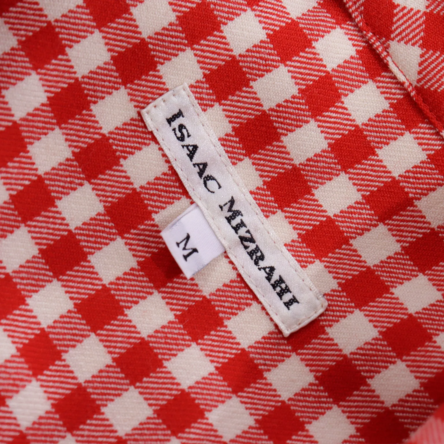 S/S 1989 Isaac Mizrahi Red Gingham Lightweight Shacket Jacket