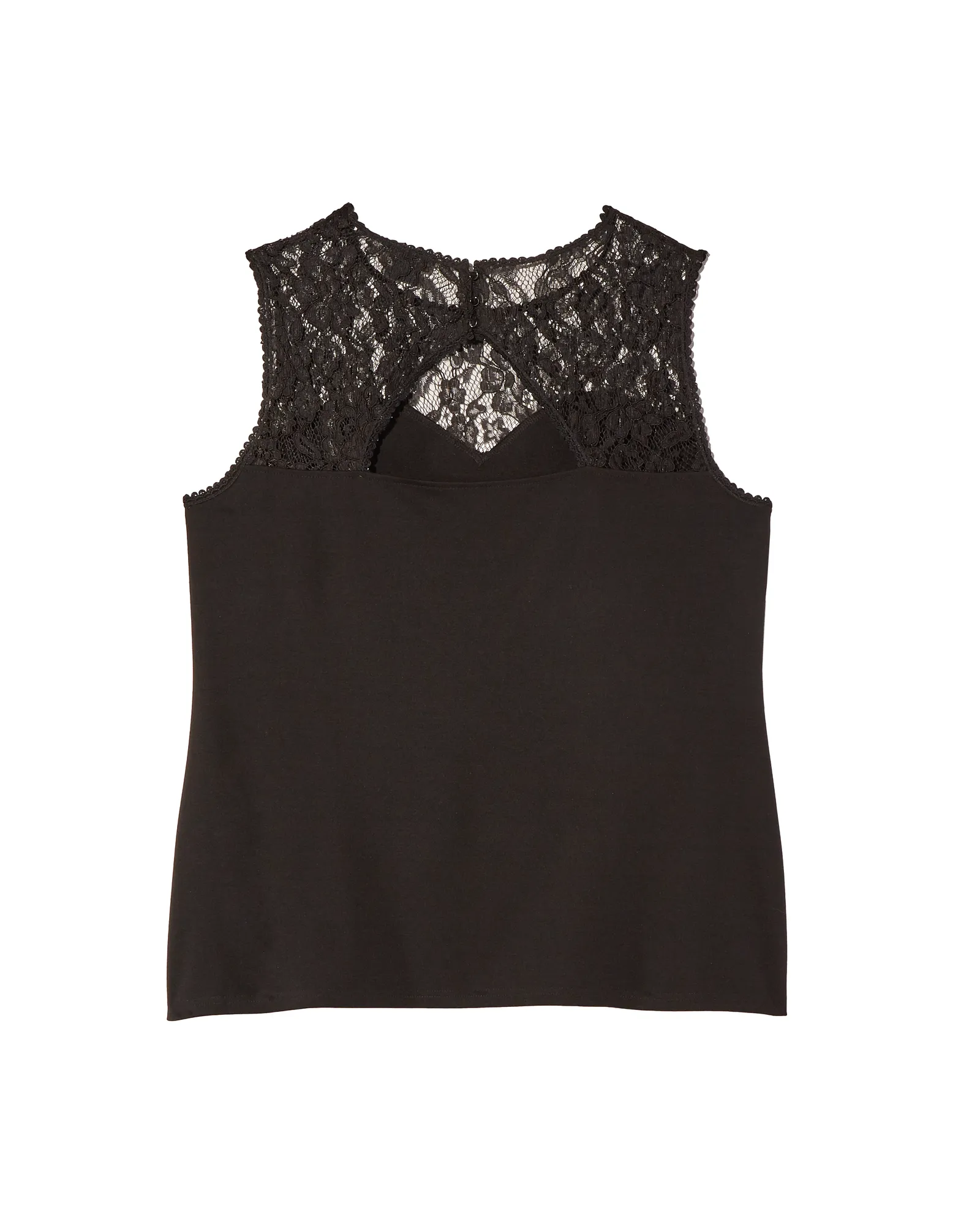 Steph Lace Knit Tank | Black