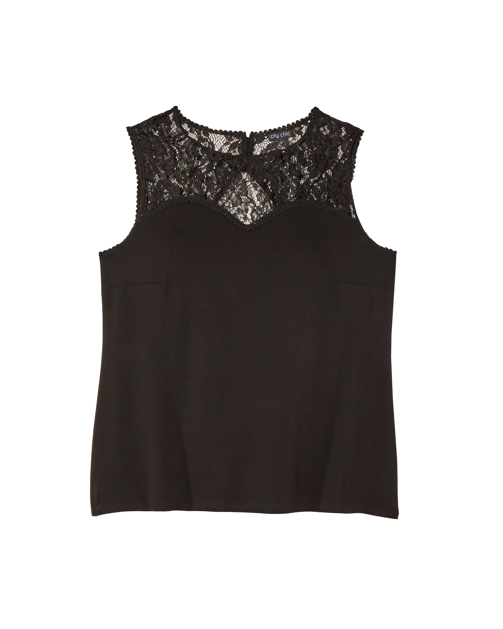 Steph Lace Knit Tank | Black