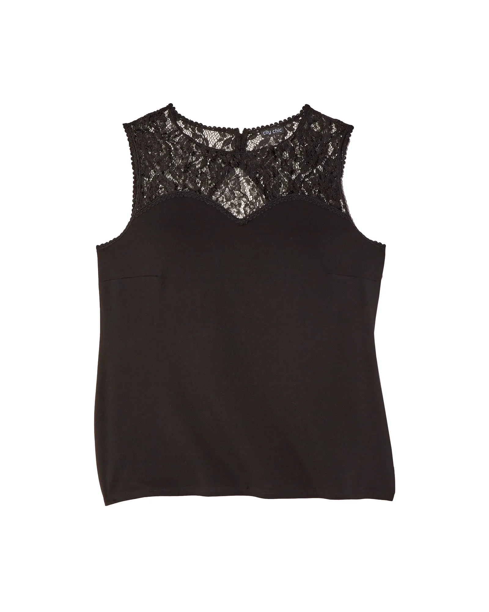 Steph Lace Knit Tank | Black