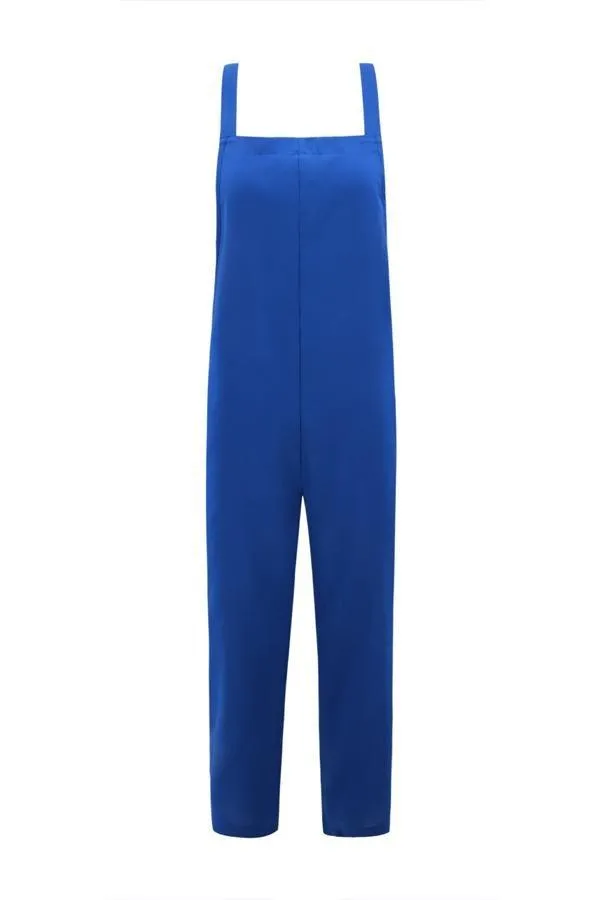 Strap Solid Color Belted Pants