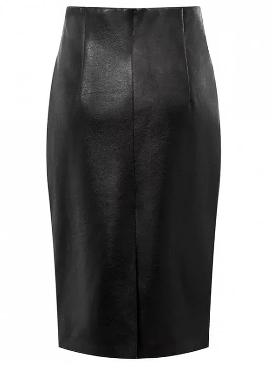 Stunning Faux Leather High Waisted Pencil Skirt