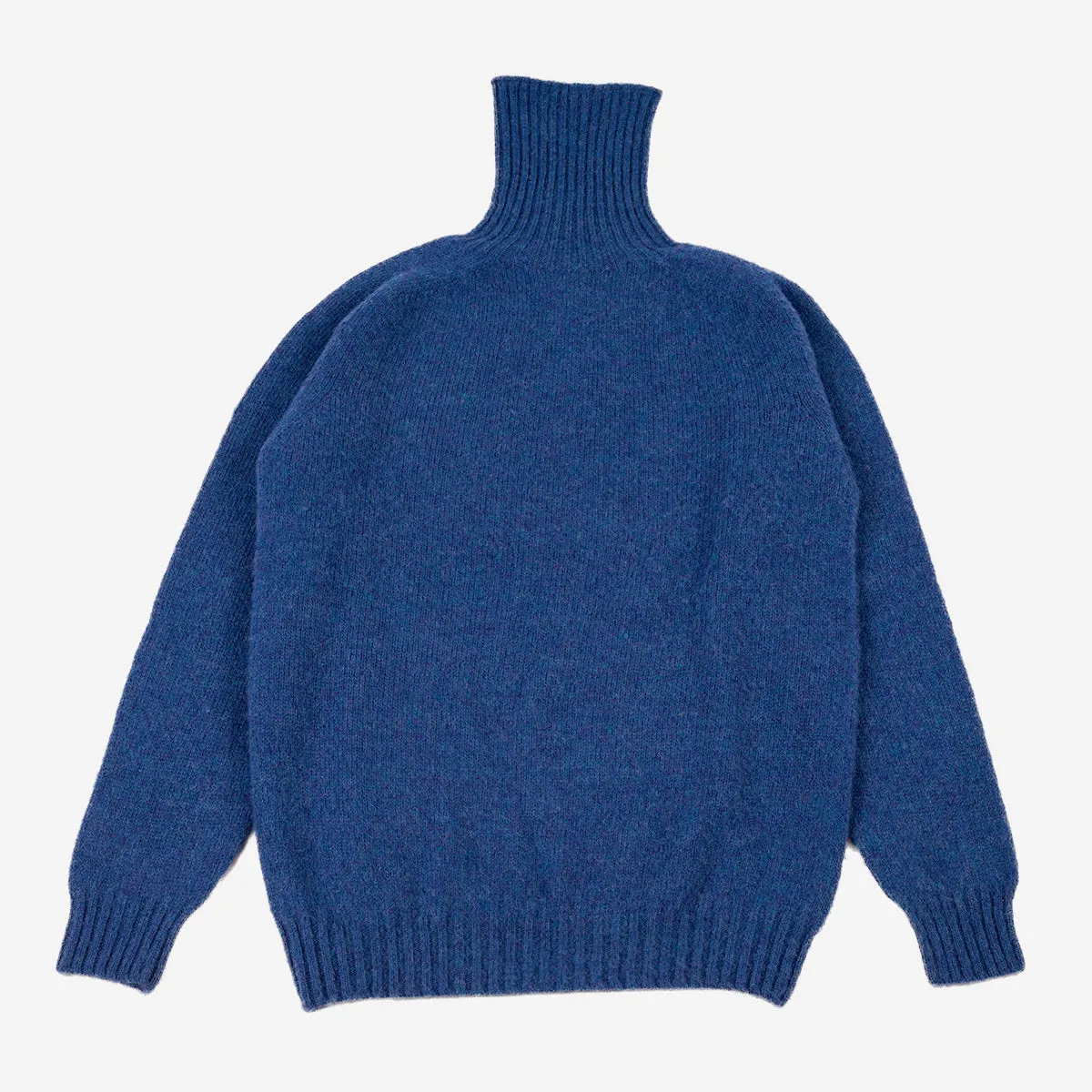 Supersoft Shaggy Wool Turtleneck - Ocean Force