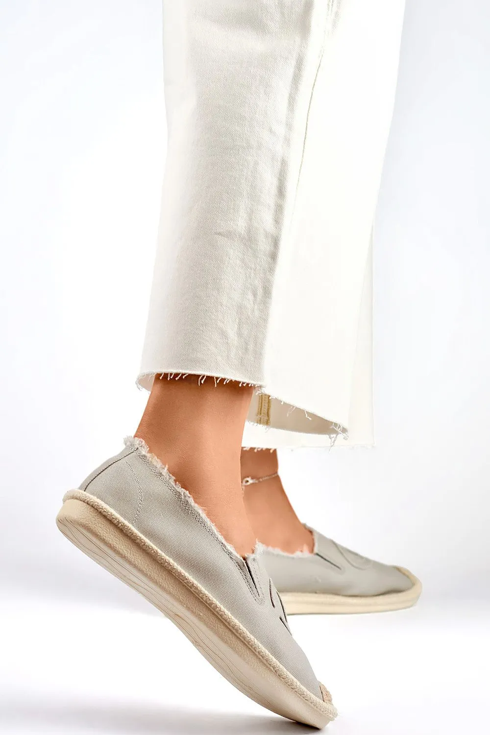 TEEK - Stone Raw Edge Espadrille Shoes