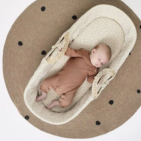 The Little Green Sheep, Natural Moses Basket & Mattress, Quilted