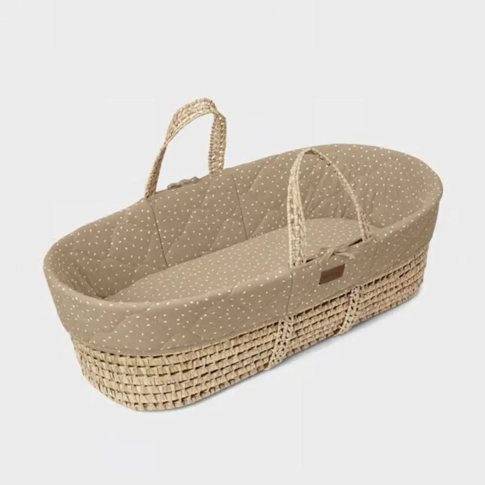 The Little Green Sheep, Natural Moses Basket & Mattress, Quilted