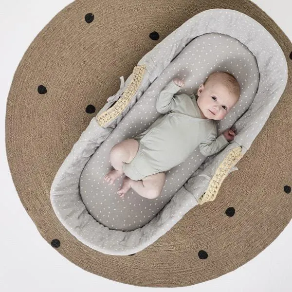 The Little Green Sheep, Natural Moses Basket & Mattress, Quilted