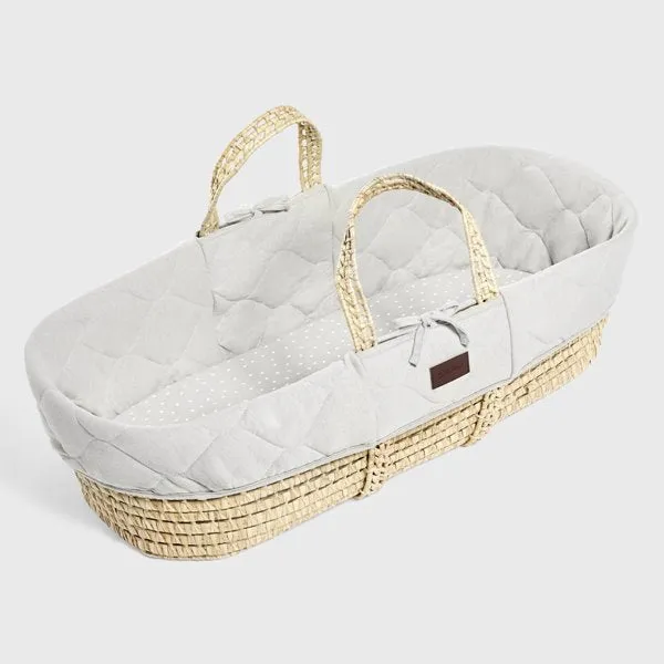 The Little Green Sheep, Natural Moses Basket & Mattress, Quilted