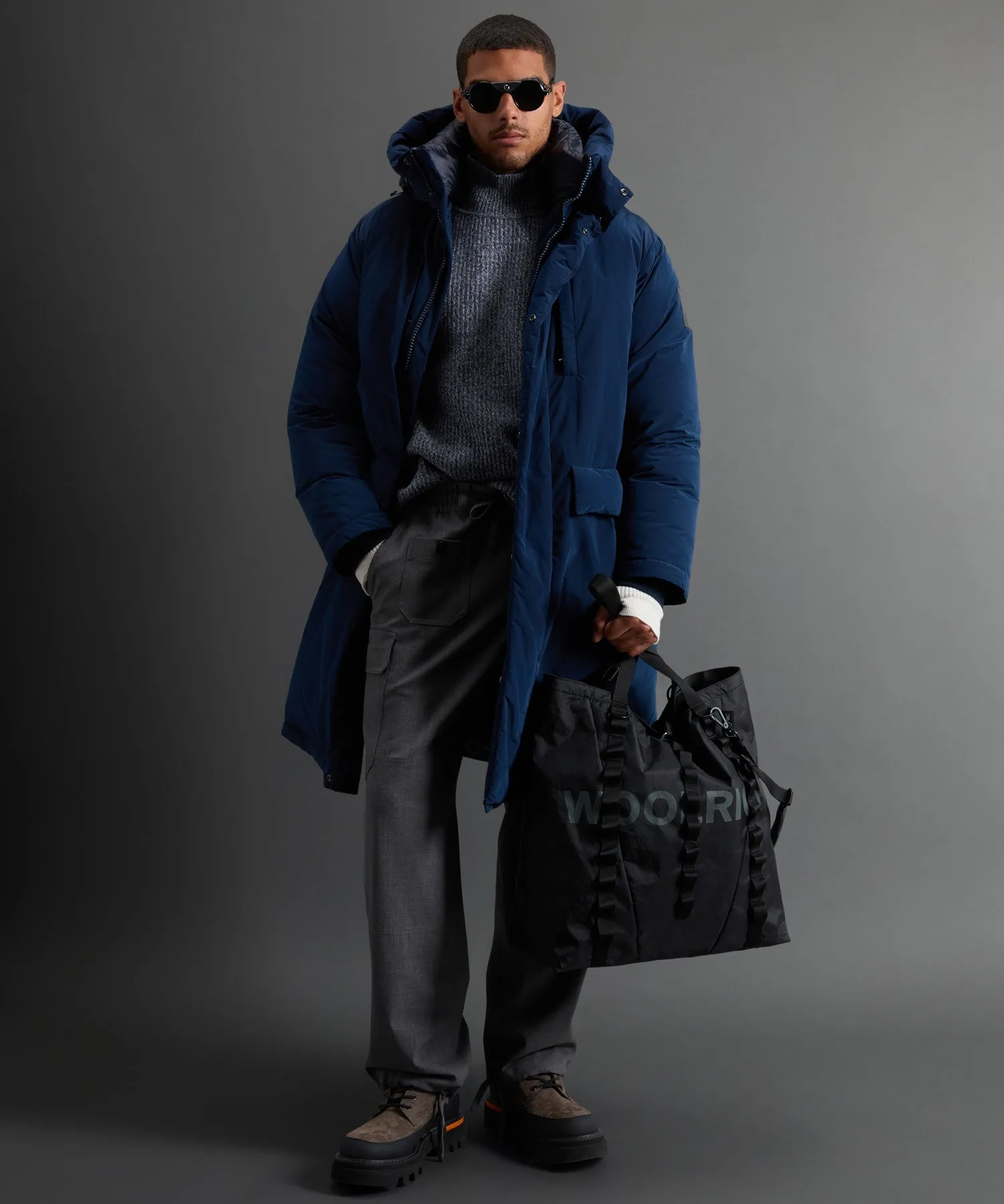 Todd Snyder X Woolrich Mouliné Turtleneck in Navy