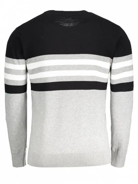 Trendy Crew Neck Striped Sweater