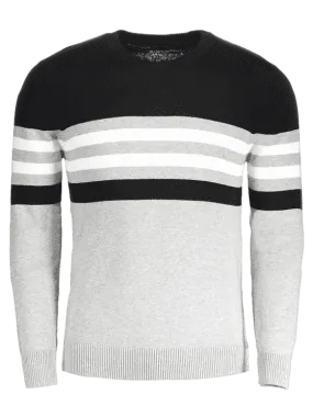 Trendy Crew Neck Striped Sweater