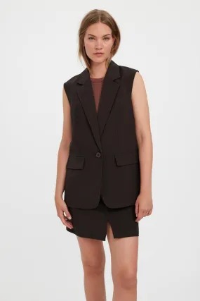 Troian Blazer Vest - Coffee Bean