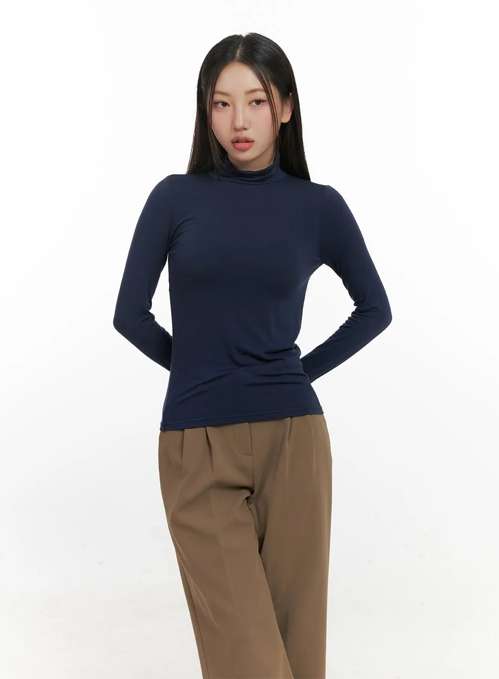 Turtleneck Warmer Crop Top CN08