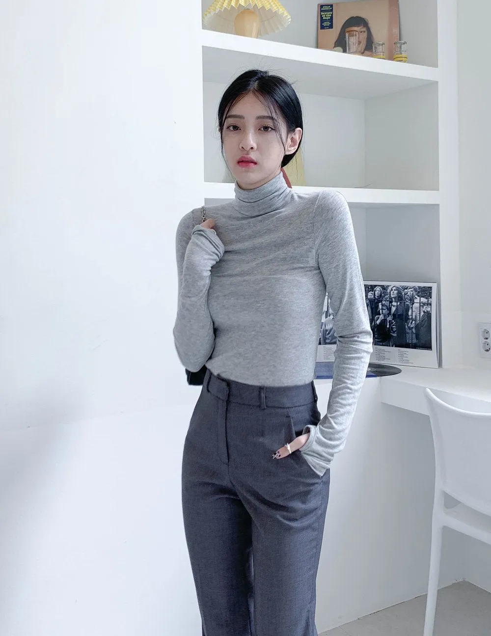 Turtleneck Warmer Crop Top CN08