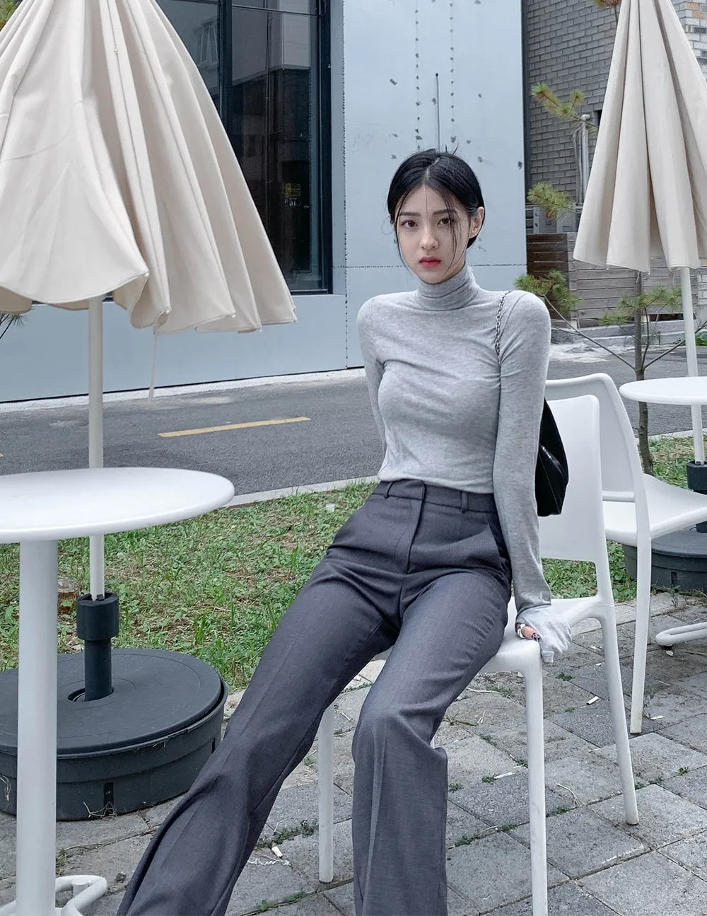 Turtleneck Warmer Crop Top CN08