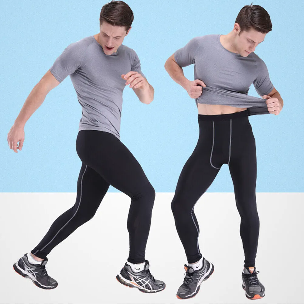 US Men's Base Layer Workout Compression Leggings Gym Sports Training Tight Pants