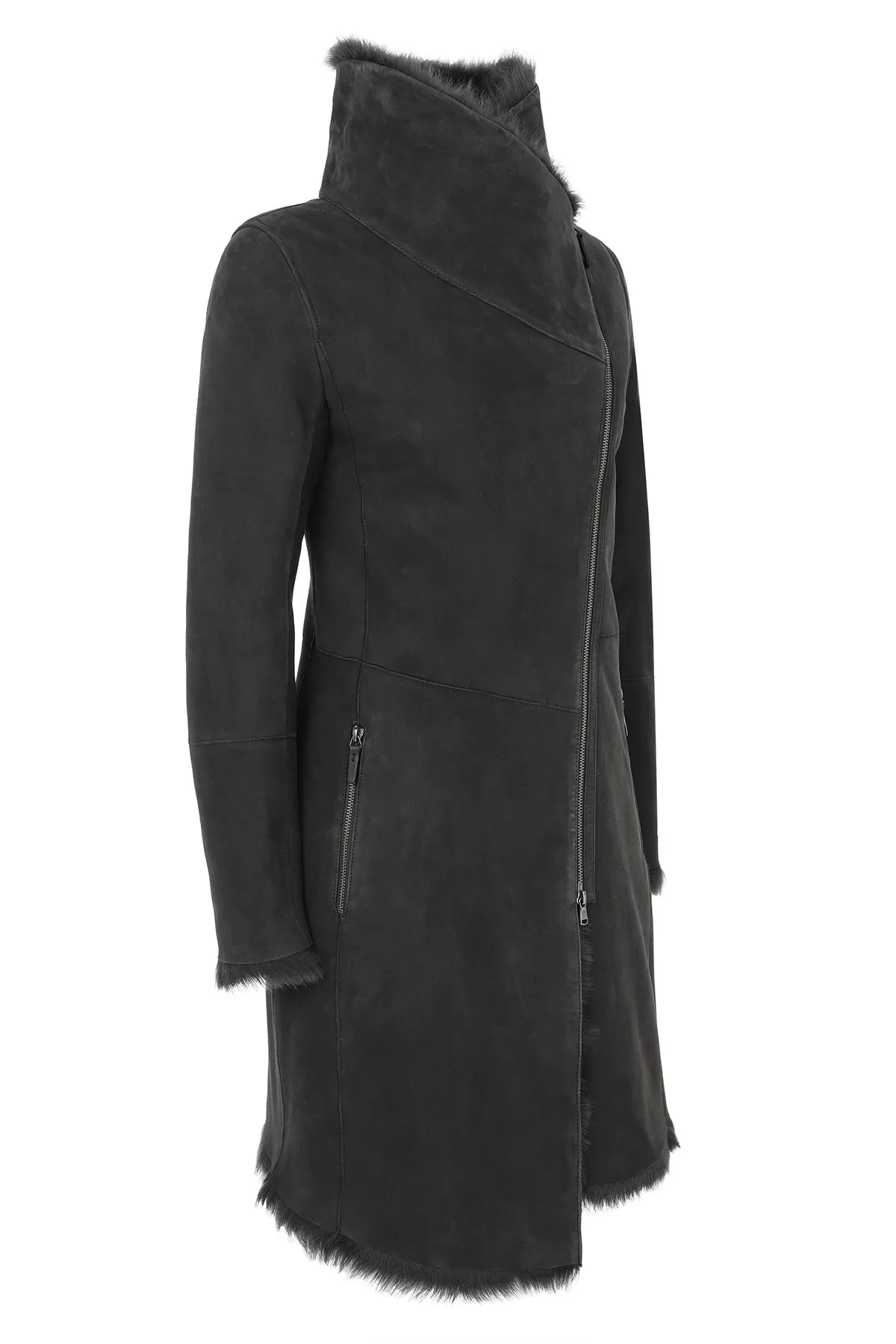 Valerie - Anthracite Shearling Coat