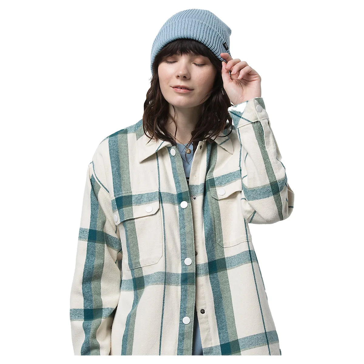 Vans Hal Plaid Shacket Shirt - Marshmallow