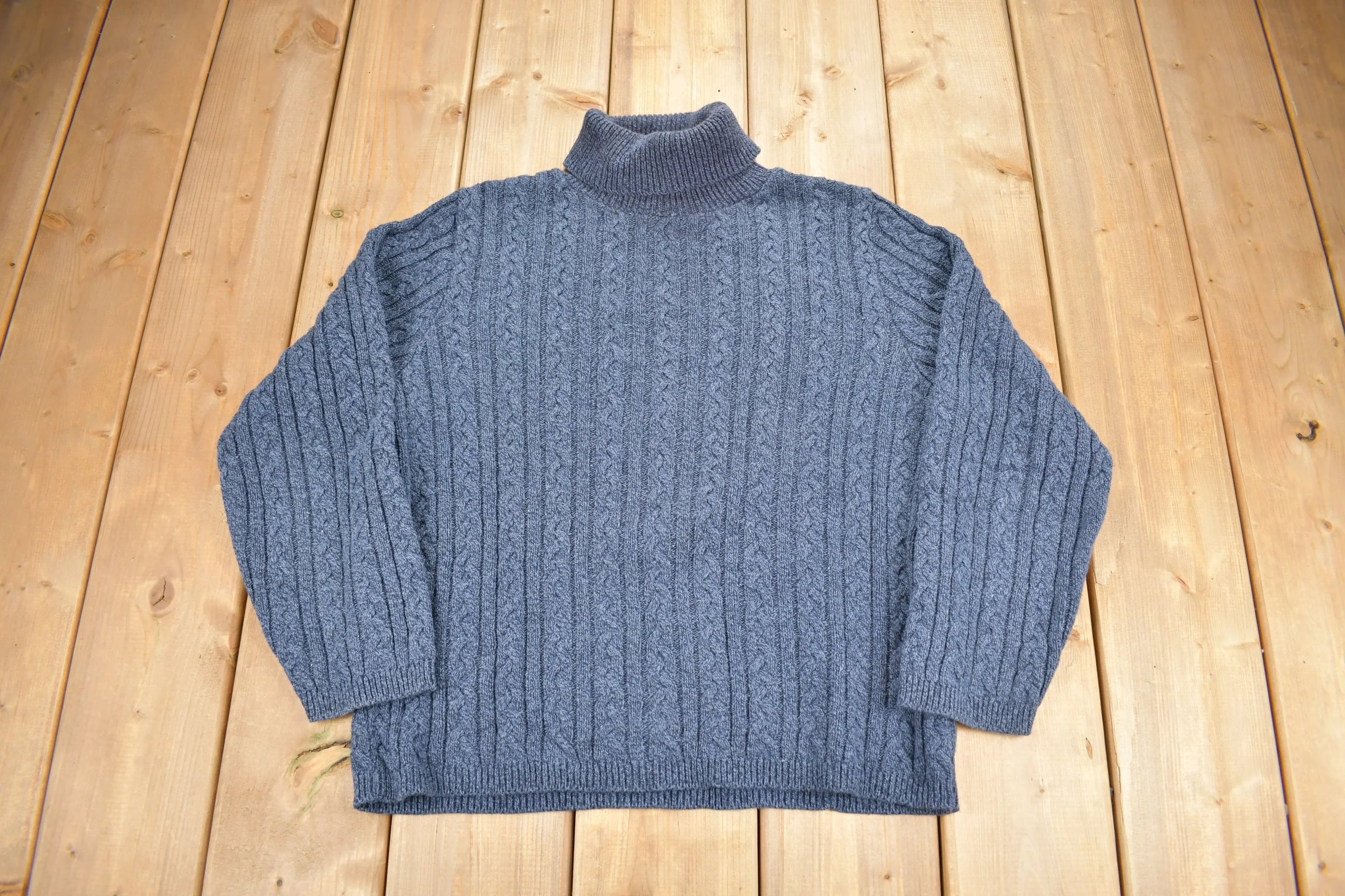 Vintage 1990s Collectibles By Parkhurst Cable Knit Turtleneck Sweater