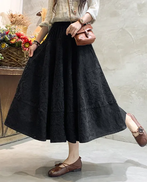 Vintage Skirt High Waist Work Wear Midi Skirts