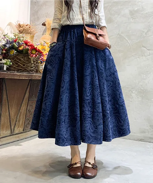 Vintage Skirt High Waist Work Wear Midi Skirts