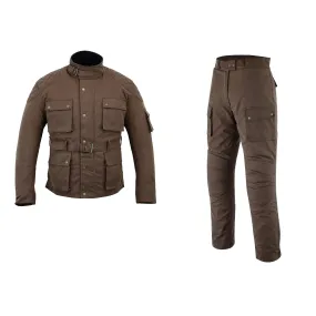 Warrior Gears Waxed Cotton Motorcycle Suit | 2 PC - Brown