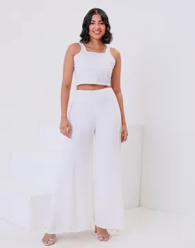 White Palazzo Pant with Lining