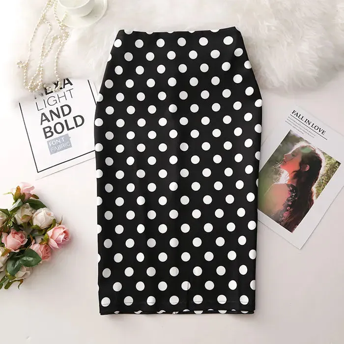 Women Skirts Sexy Print Flowers Pencil Skirt Casual Skirts Knee-Length  Faldas Mujer Moda Jupe Femme