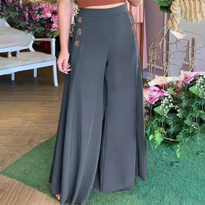 Women's Oversized Wide-Leg High Waist Trouser Pants