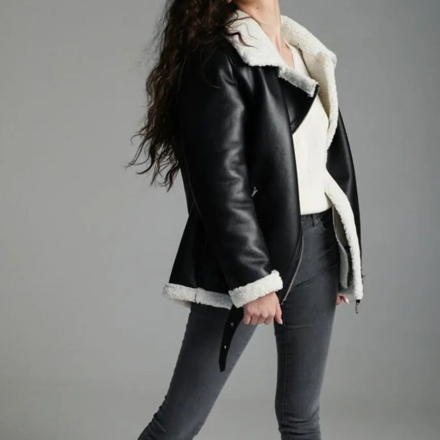 Women's Real Shearling Leather Coat - Timeless Elegance in Original Fur